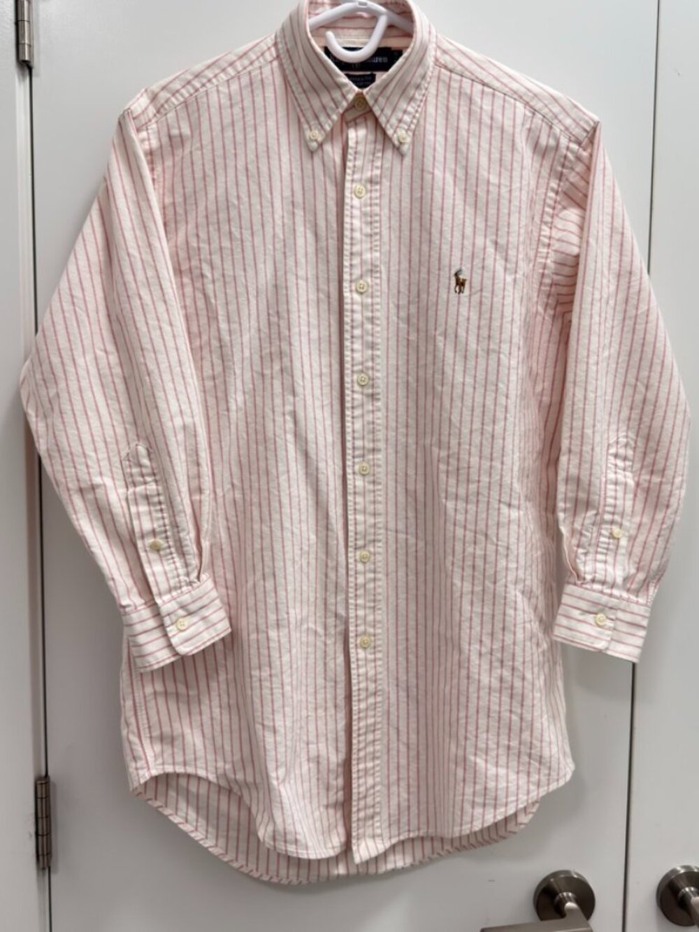 Ralph Lauren Yarmouth 100% Cotton Strip Long Sleeve Shirt Men's size 14.5-31